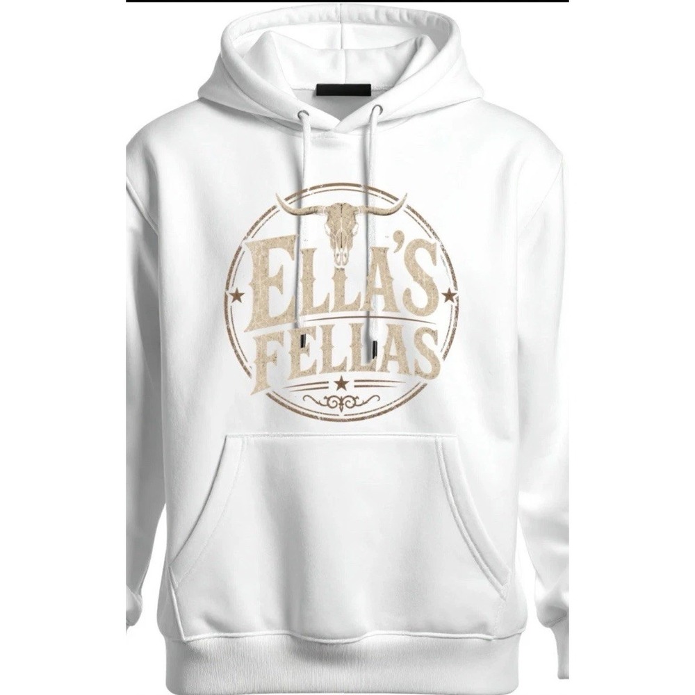Ella's Fellas Ella Langley Hoodie White Unisex Gildan Large